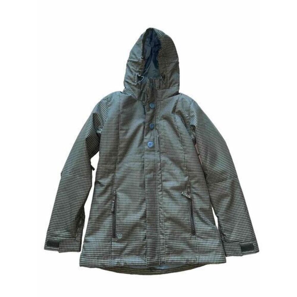 Special Blend Womens Green Plaid Ski Snowboard Jacket Hood Waterproof Large